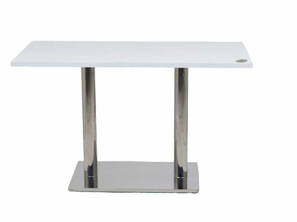 Ghana SS Double Pillar Table Base White Top