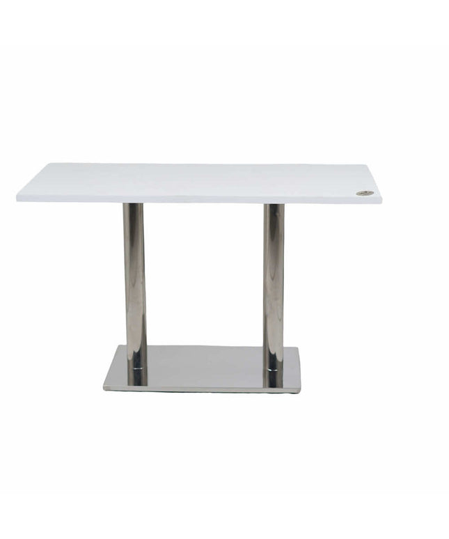 Ghana SS Double Pillar Table Base White Top