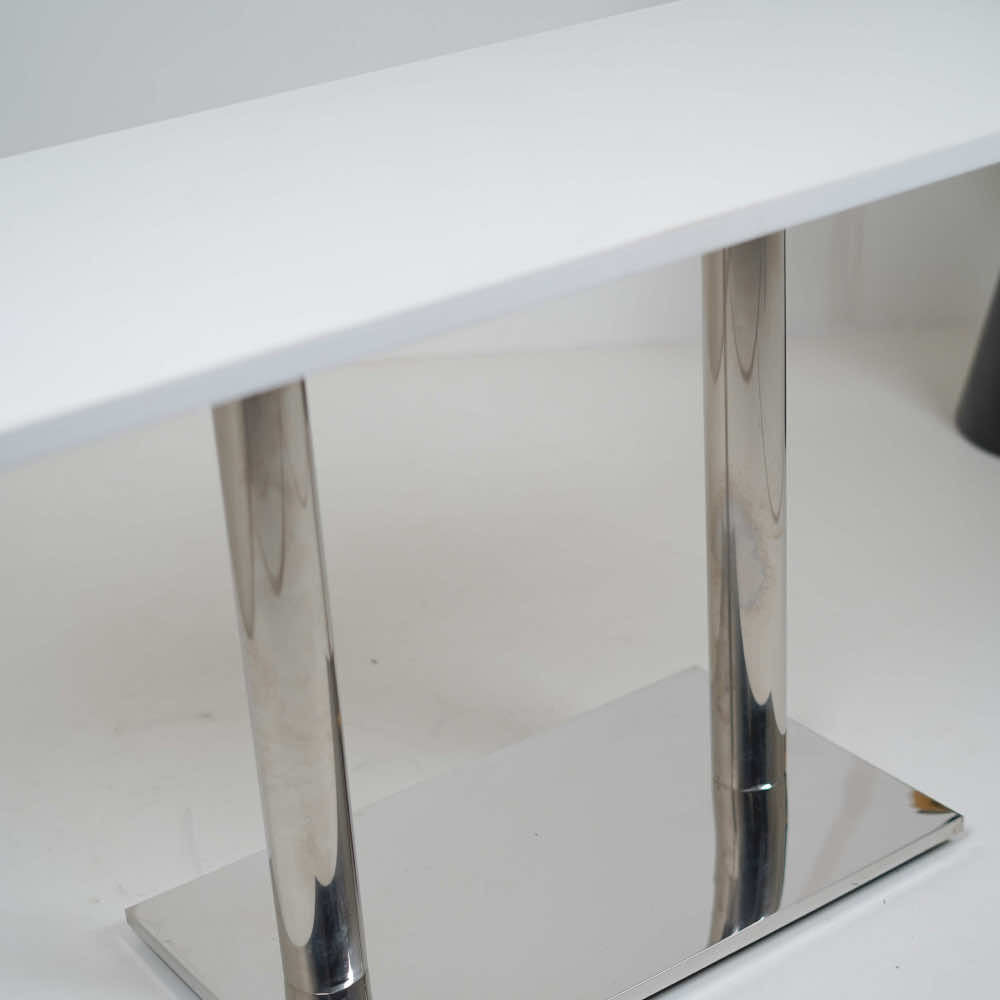 Ghana SS Double Pillar Table Base White Top