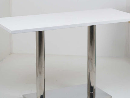 Ghana SS Double Pillar Table Base White Top