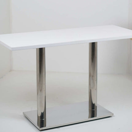Ghana SS Double Pillar Table Base White Top