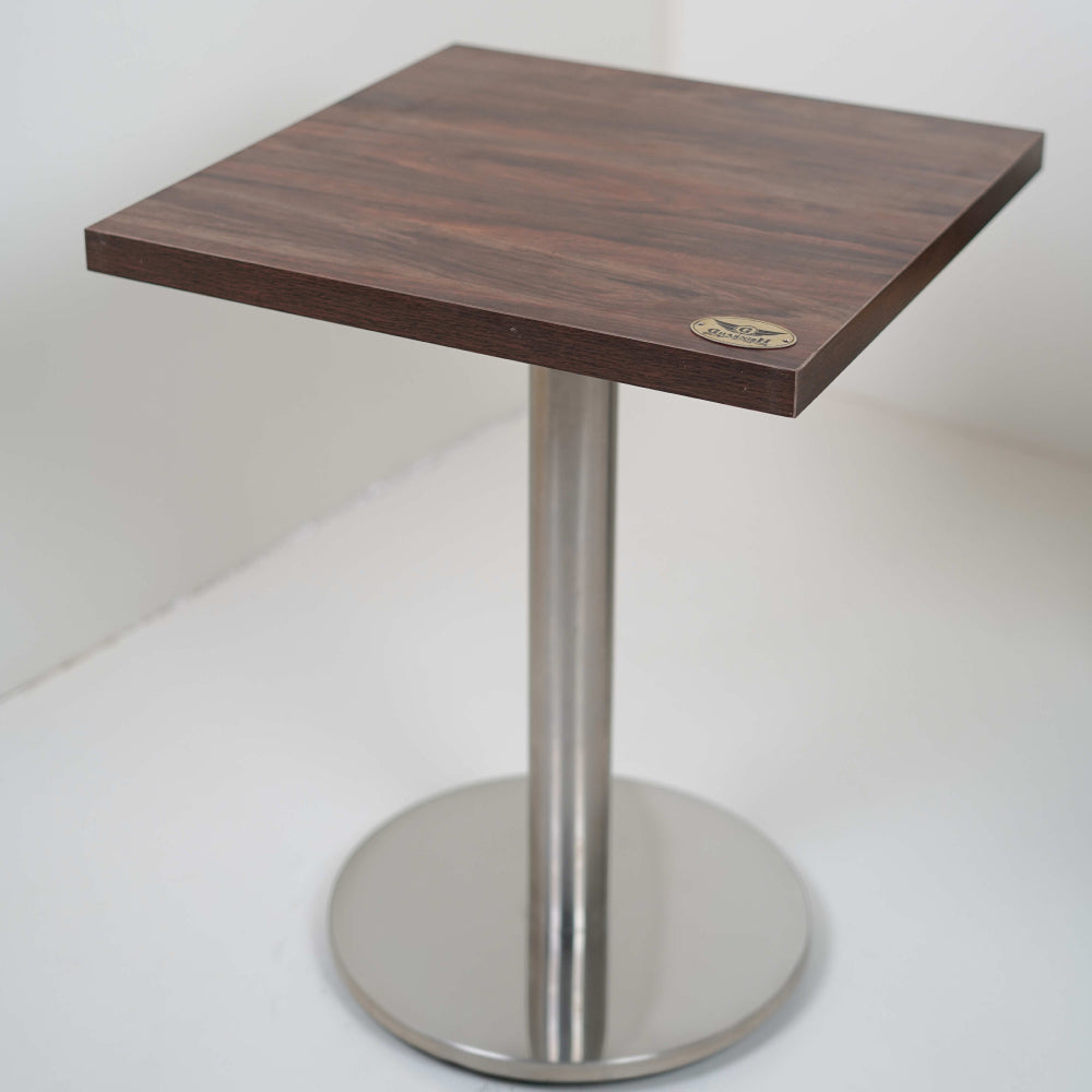 Ghana SS 2 Seater Table With Dark Walnut Top