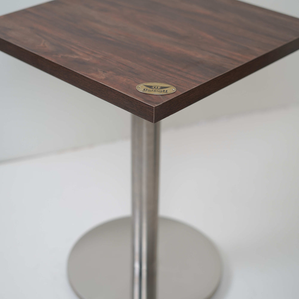 Ghana SS 2 Seater Table With Dark Walnut Top