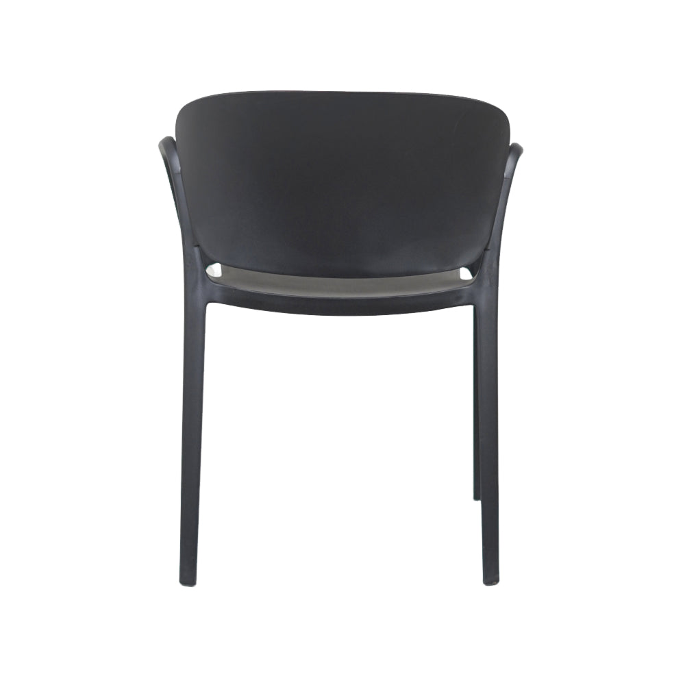 Hangy PVC Cafe Chairs With Arm Rest Black Color