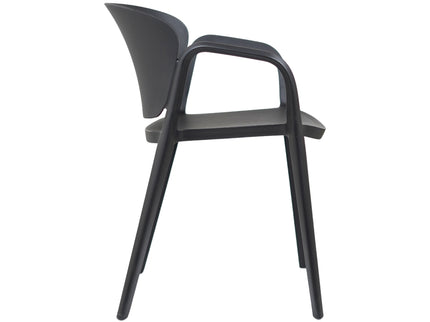 Hangy PVC Cafe Chairs With Arm Rest Black Color
