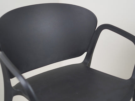 Hangy PVC Cafe Chairs With Arm Rest Black Color