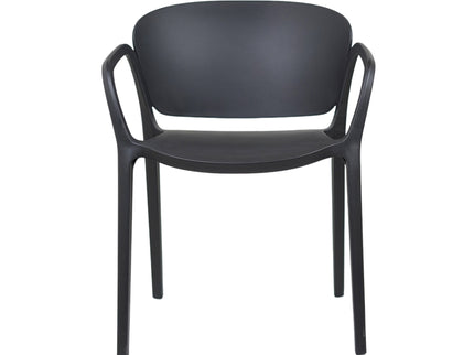 Hangy PVC Cafe Chairs With Arm Rest Black Color