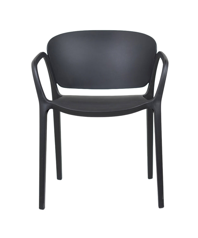 Hangy PVC Cafe Chairs With Arm Rest Black Color