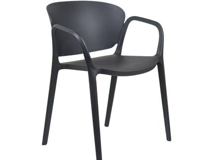 Hangy PVC Cafe Chairs With Arm Rest Black Color