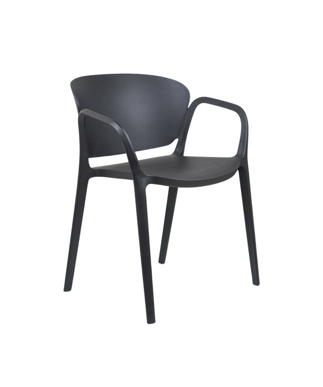 Hangy PVC Cafe Chairs With Arm Rest Black Color