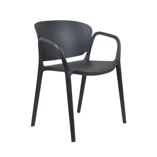 Hangy PVC Cafe Chairs With Arm Rest Black Color