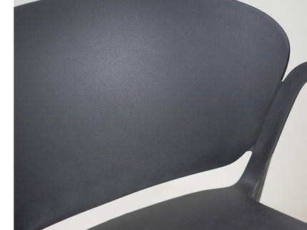 Hangy PVC Cafe Chairs With Arm Rest Black Color