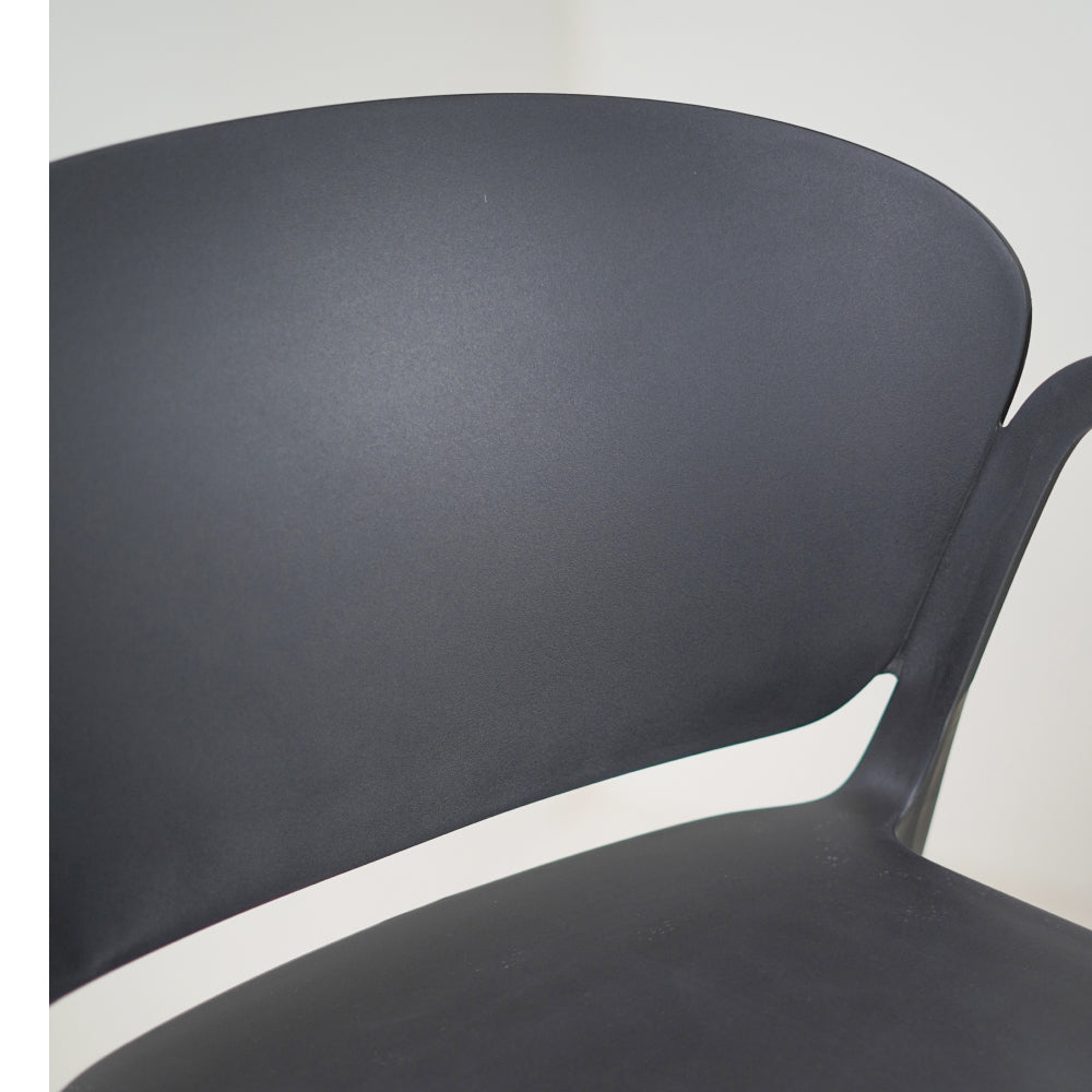 Hangy PVC Cafe Chairs With Arm Rest Black Color