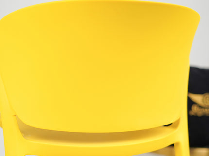 Hangy PVC Cafe Chairs With Arm Rest Yellow