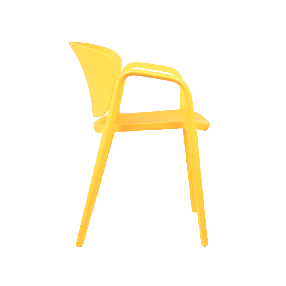 Hangy PVC Cafe Chairs With Arm Rest Yellow