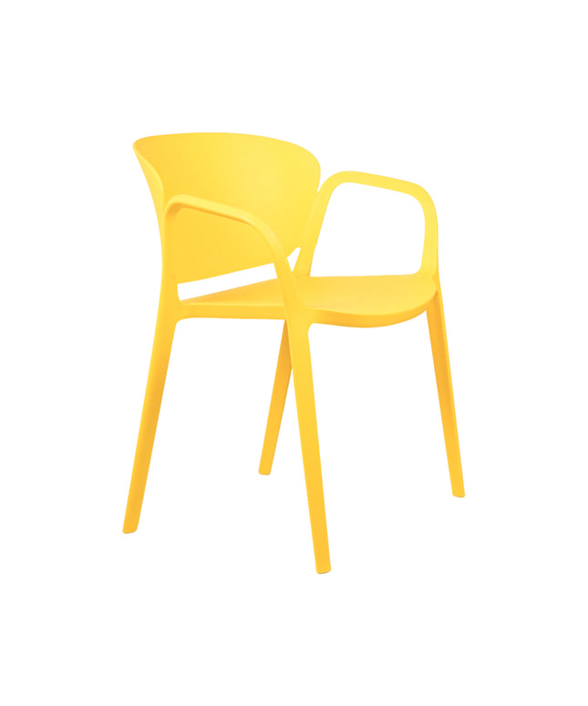 Hangy PVC Cafe Chairs With Arm Rest Yellow