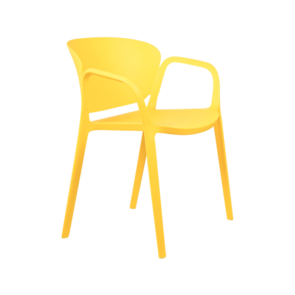 Hangy PVC Cafe Chairs With Arm Rest Yellow