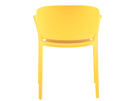 Hangy PVC Cafe Chairs With Arm Rest Yellow