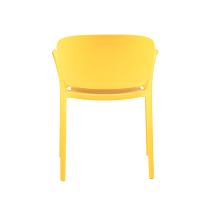 Hangy PVC Cafe Chairs With Arm Rest Yellow