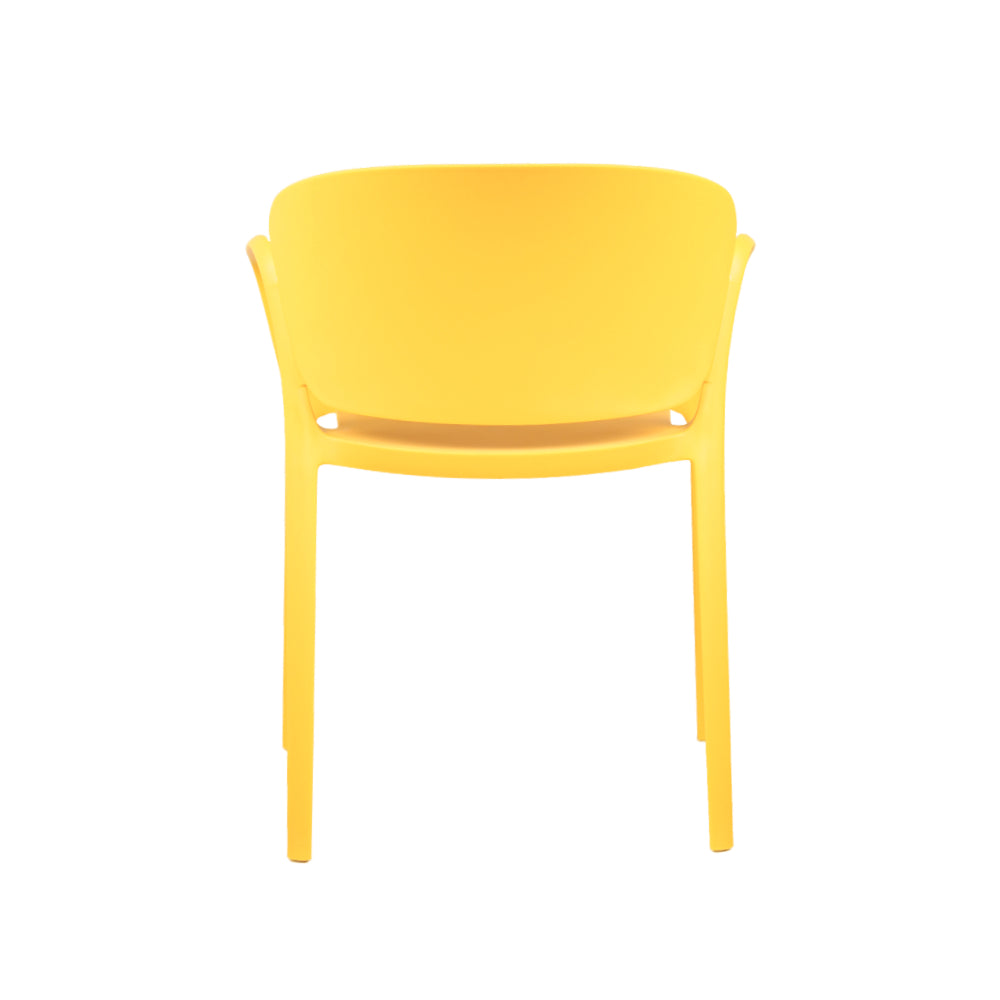 Hangy PVC Cafe Chairs With Arm Rest Yellow