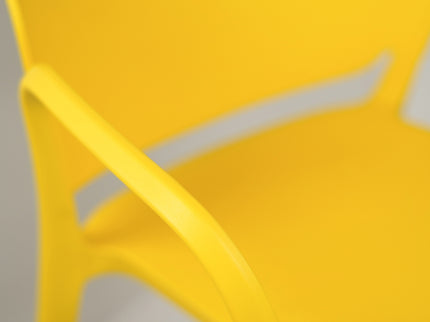Hangy PVC Cafe Chairs With Arm Rest Yellow