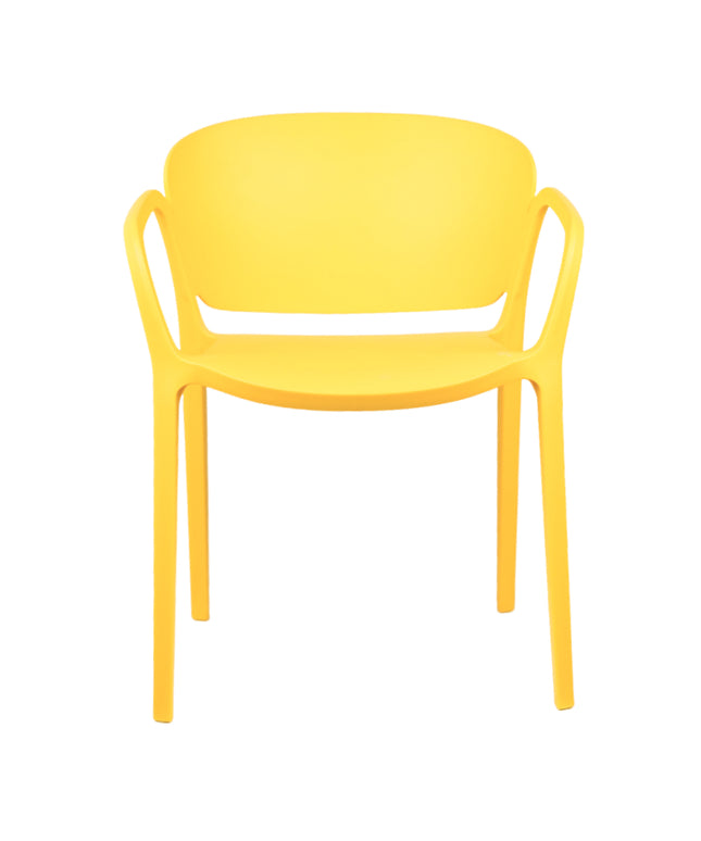 Hangy PVC Cafe Chairs With Arm Rest Yellow