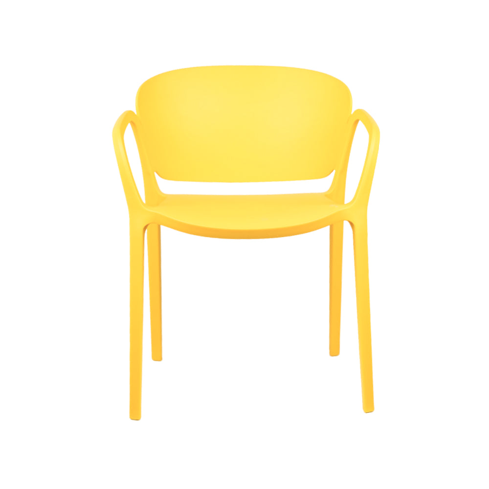 Hangy PVC Cafe Chairs With Arm Rest Yellow