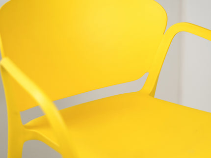 Hangy PVC Cafe Chairs With Arm Rest Yellow
