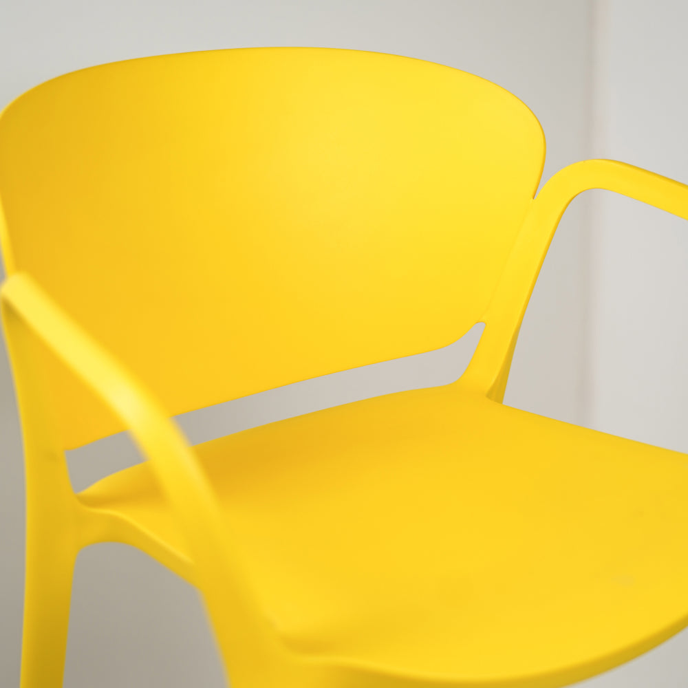 Hangy PVC Cafe Chairs With Arm Rest Yellow