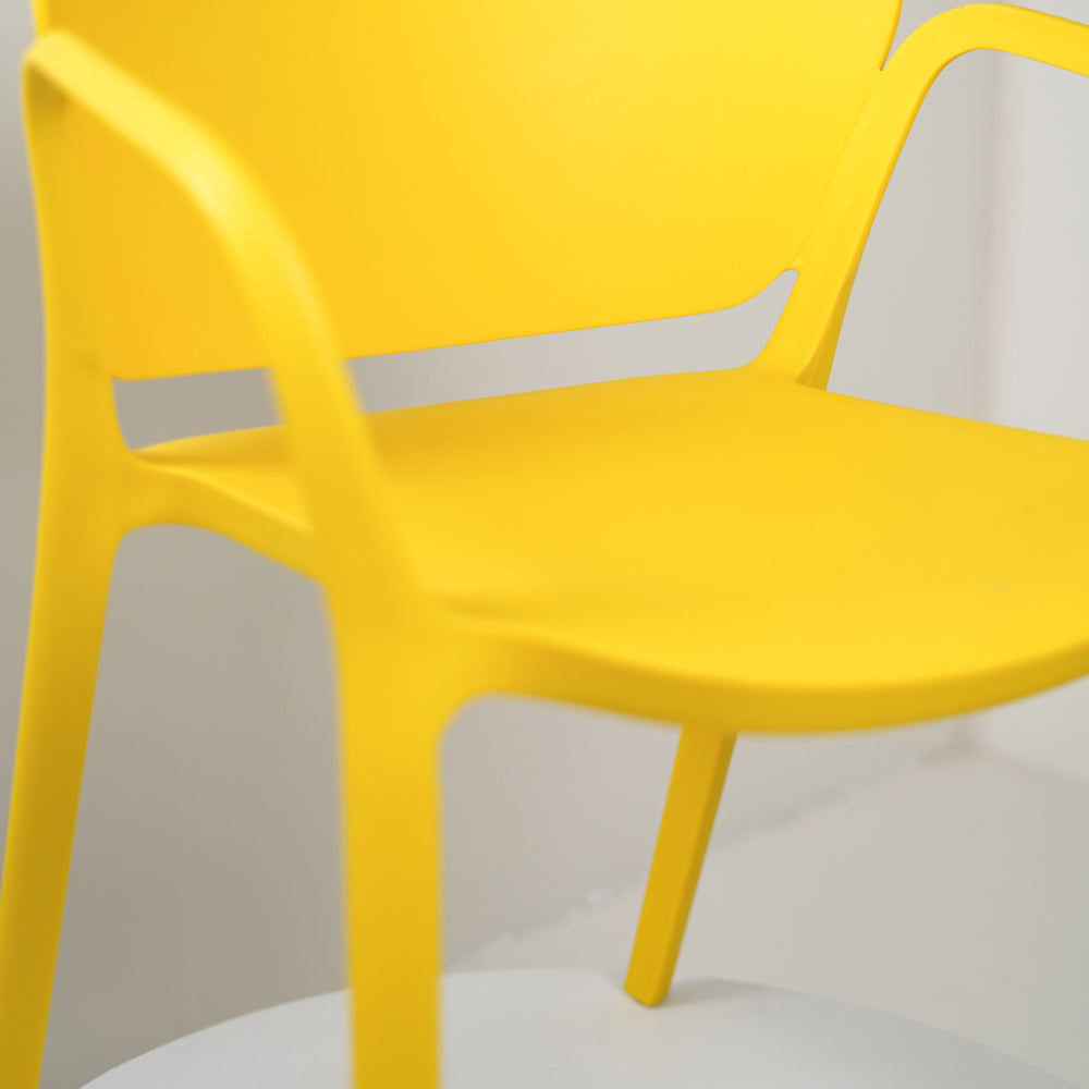 Hangy PVC Cafe Chairs With Arm Rest Yellow