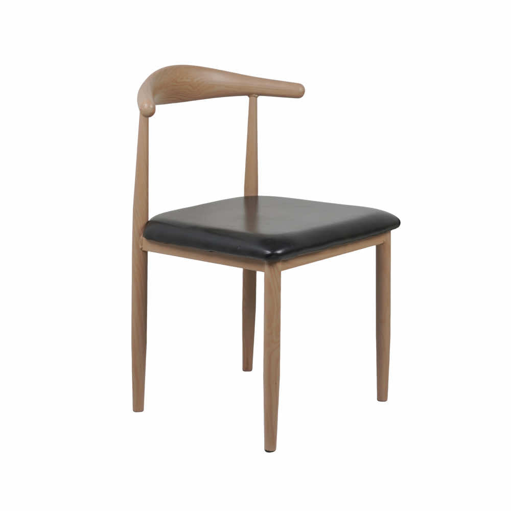 Hans Cafe Chair - Metal Restaurant Chair with Wooden Finish