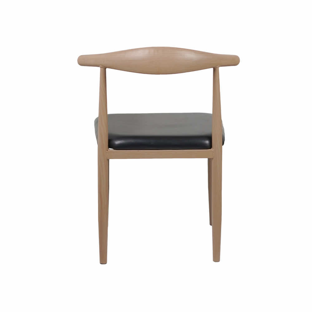 Hans Cafe Chair - Metal Restaurant Chair with Wooden Finish