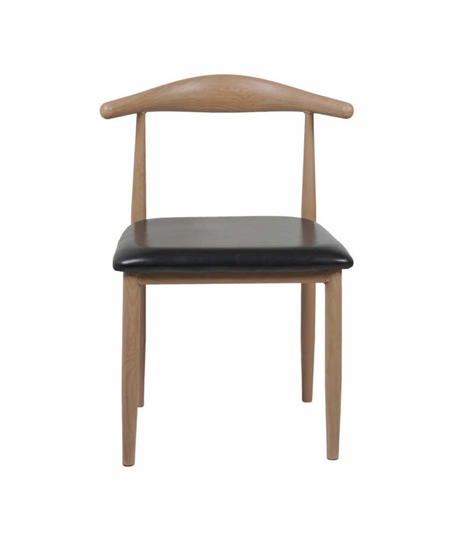 Hans Cafe Chair - Metal Restaurant Chair with Wooden Finish