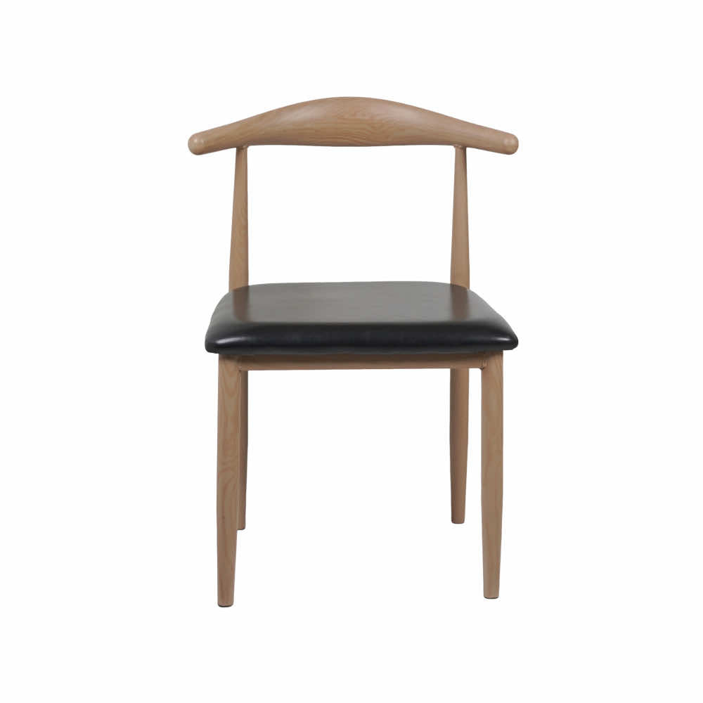 Hans Cafe Chair - Metal Restaurant Chair with Wooden Finish