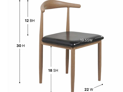 Hansa Light - Metal Restaurant Chair with Wooden Finish