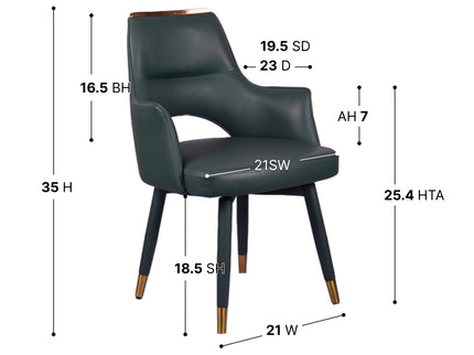 Holo Green Revolving Restaurant Dining Chair