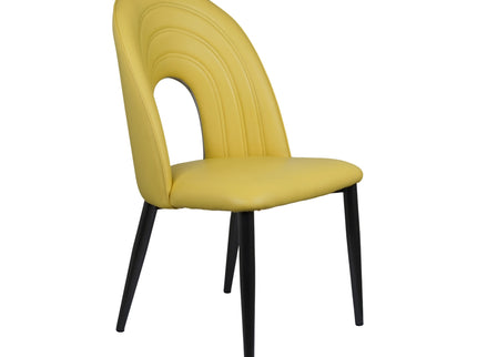 IG Yellow Color Leather Dining Chair