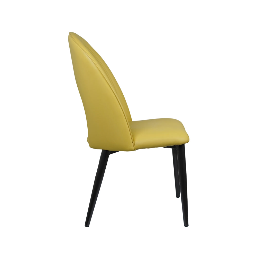 IG Yellow Color Leather Dining Chair