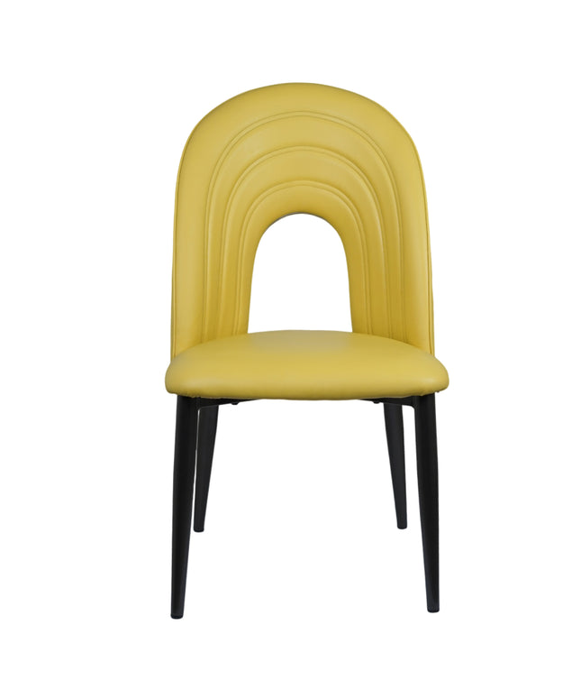 IG Yellow Color Leather Dining Chair