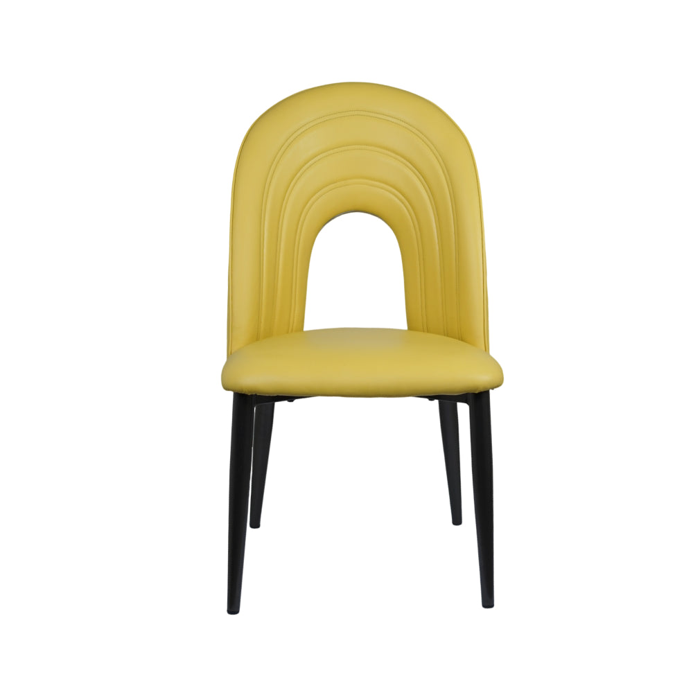 IG Yellow Color Leather Dining Chair