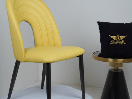 IG Yellow Color Leather Dining Chair