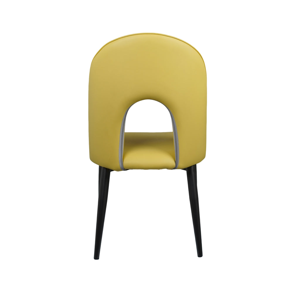 IG Yellow Color Leather Dining Chair