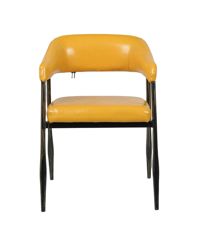 IRIS Cafe Chair Yellow Leatherette
