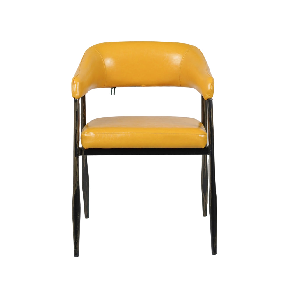 IRIS Cafe Chair Yellow Leatherette