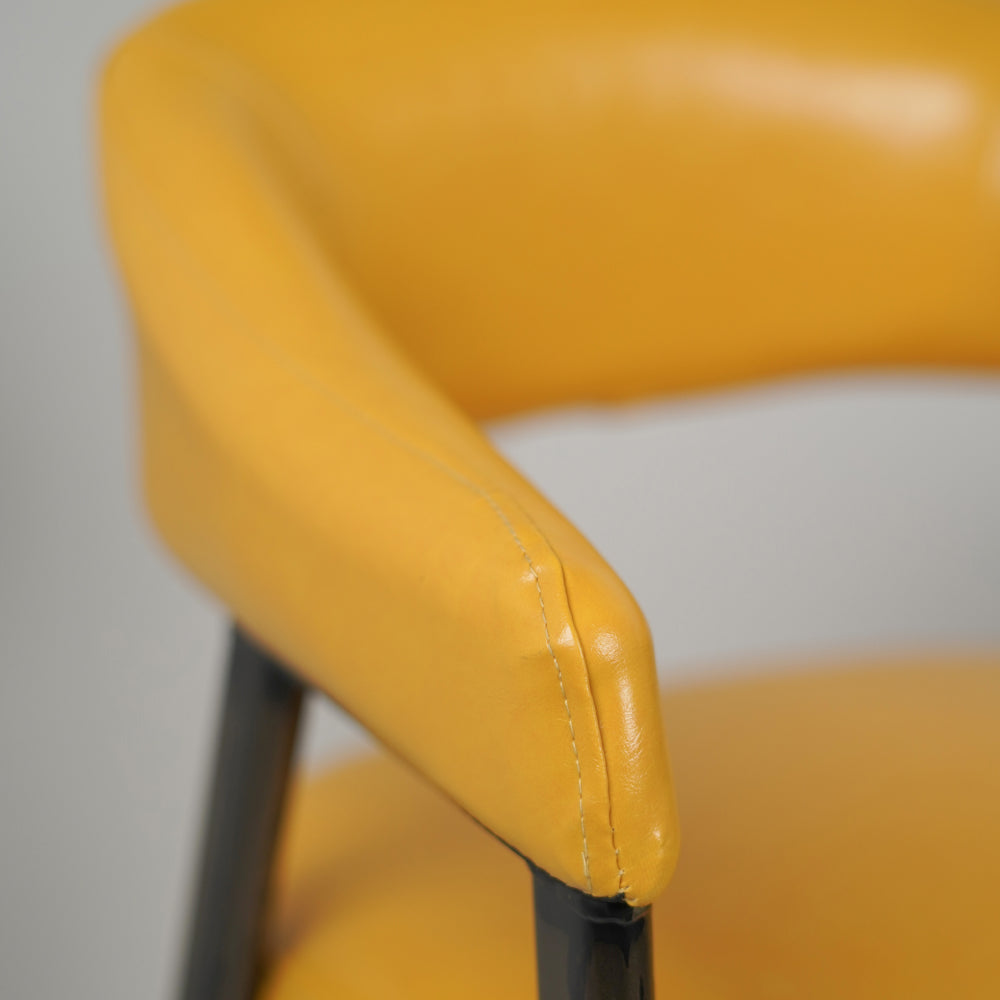 IRIS Cafe Chair Yellow Leatherette