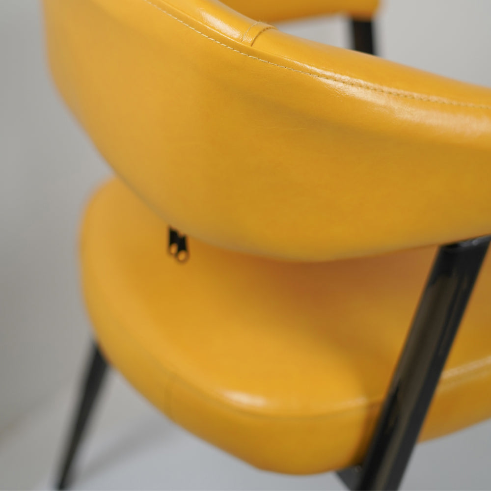 IRIS Cafe Chair Yellow Leatherette