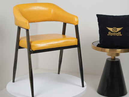 IRIS Cafe Chair Yellow Leatherette