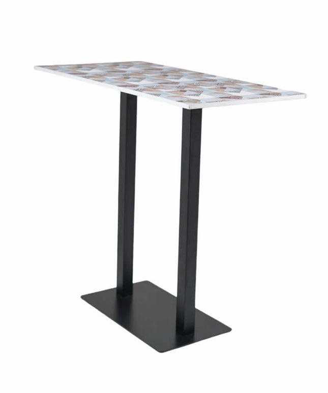 Icon MS Bar Double Pillar Table Base Designer Top 4 Seater