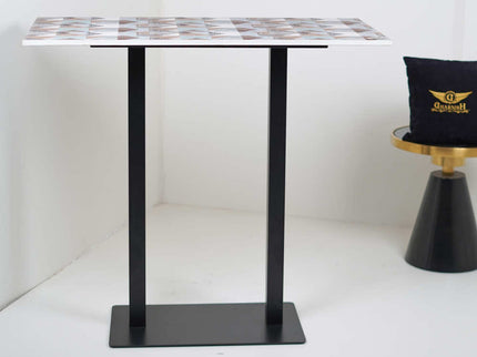 Icon MS Bar Double Pillar Table Base Designer Top 4 Seater