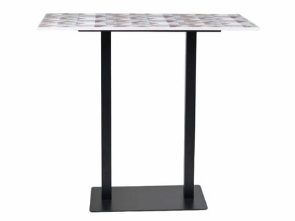 Icon MS Bar Double Pillar Table Base Designer Top 4 Seater